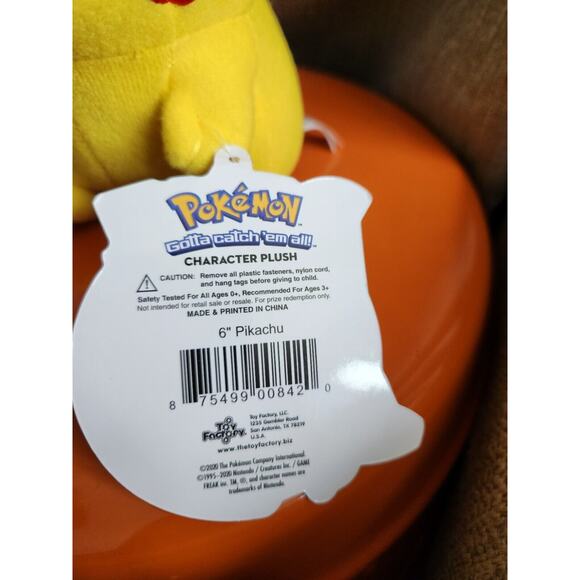 Pokémon PIKACHU Plush 6" Character Stuffed Toy Factory New W tag 2020 - Picture 2 of 8